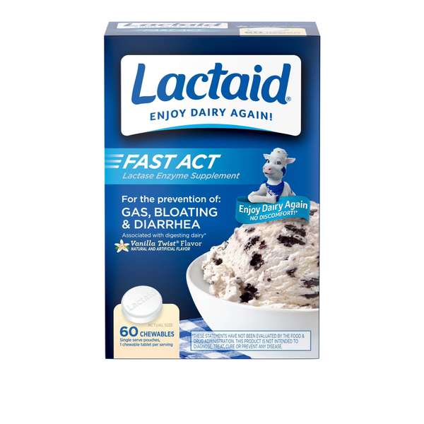 Lactaid Fast Action Chewable Tablet 60 Count, PK24 8093060